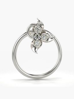 Valanova - Hallmarked 18K White Gold and Certified Lab Grown Diamond 0.02cts Nose Ring (M)