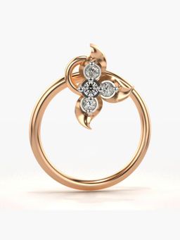 Valanova - Hallmarked 18K Rose Gold and Certified Lab Grown Diamond 0.02cts Nose Ring (M)