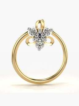 Valanova - Hallmarked 18K Yellow Gold and Certified Lab Grown Diamond 0.03cts Nose Ring (M)