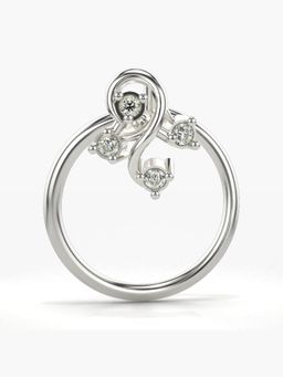 Valanova - Hallmarked 14K White Gold and Certified Lab Grown Diamond 0.02cts Nose Ring (M)