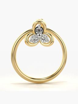 Valanova - Hallmarked 18K Yellow Gold and Certified Lab Grown Diamond 0.02cts Nose Ring (M)