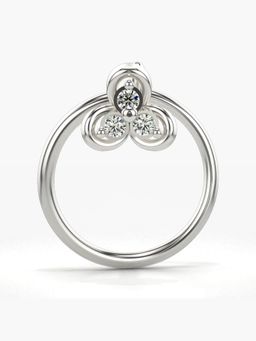 Valanova - Hallmarked 14K White Gold and Certified Lab Grown Diamond 0.02cts Nose Ring (M)