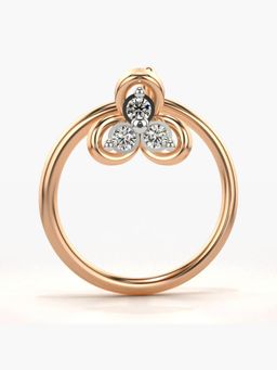 Valanova - Hallmarked 14K Rose Gold and Certified Lab Grown Diamond 0.02cts Nose Ring (M)