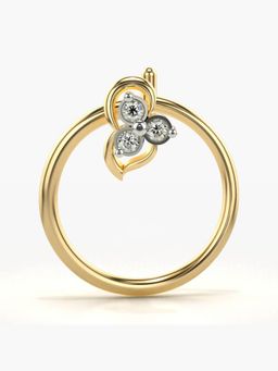 Valanova - Hallmarked 18K Yellow Gold and Certified Lab Grown Diamond 0.01cts Nose Ring (M)