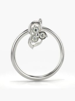 Valanova - Hallmarked 14K White Gold and Certified Lab Grown Diamond 0.01cts Nose Ring (M)