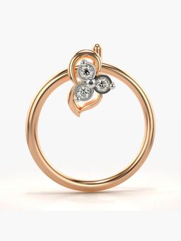 Valanova - Hallmarked 14K Rose Gold and Certified Lab Grown Diamond 0.01cts Nose Ring (M)