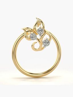 Valanova - Hallmarked 14K Yellow Gold and Certified Lab Grown Diamond 0.02cts Nose Ring (M)