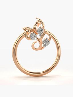 Valanova - Hallmarked 14K Rose Gold and Certified Lab Grown Diamond 0.02cts Nose Ring (M)