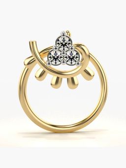 Valanova - Hallmarked 18K Yellow Gold and Certified Lab Grown Diamond 0.03cts Nose Ring (M)