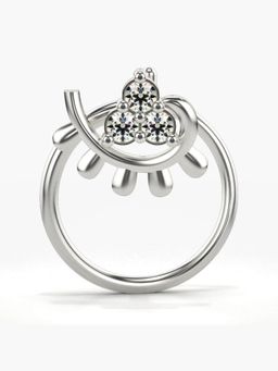 Valanova - Hallmarked 18K White Gold and Certified Lab Grown Diamond 0.03cts Nose Ring (M)