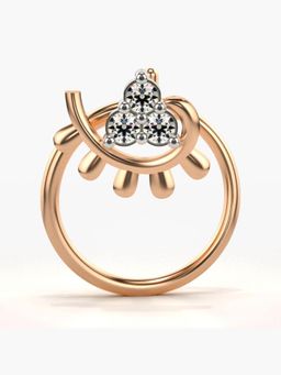Valanova - Hallmarked 18K Rose Gold and Certified Lab Grown Diamond 0.03cts Nose Ring (M)