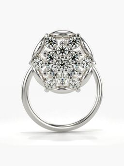 Valanova - Hallmarked 14K White Gold and Certified Lab Grown Diamond 0.09cts Nose Ring (M)