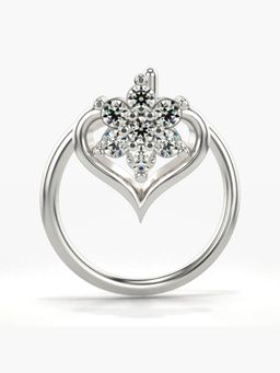 Valanova - Hallmarked 14K White Gold and Certified Lab Grown Diamond 0.05cts Nose Ring (M)