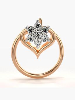 Valanova - Hallmarked 18K Rose Gold and Certified Lab Grown Diamond 0.05cts Nose Ring (M)