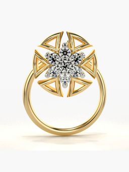 Valanova - Hallmarked 18K Yellow Gold and Certified Lab Grown Diamond 0.05cts Nose Ring (M)