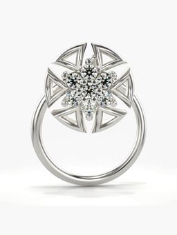 Valanova - Hallmarked 18K White Gold and Certified Lab Grown Diamond 0.05cts Nose Ring (M)