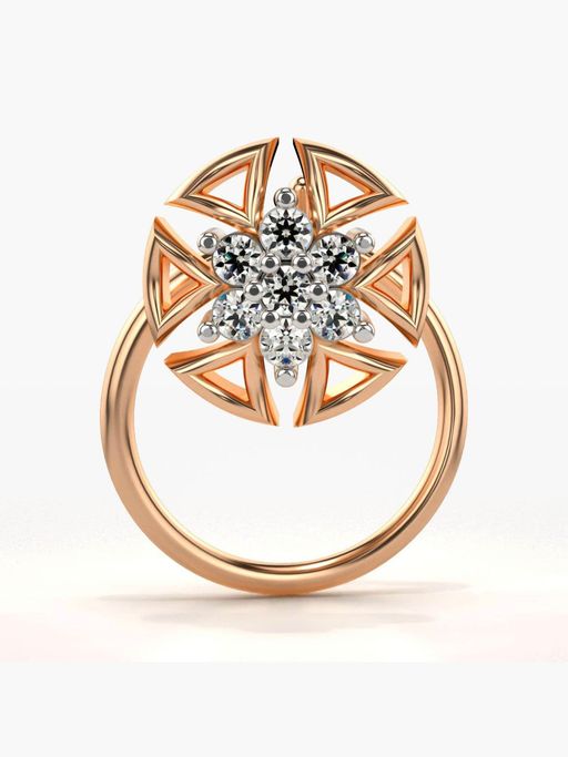Valanova Hallmarked 18K Rose Gold and Certified Lab Grown Diamond 0.05cts Nose Ring (M)
