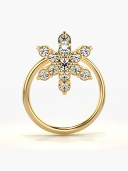 Valanova - Hallmarked 14K Yellow Gold and Certified Lab Grown Diamond 0.07cts Nose Ring (M)