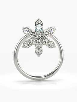 Valanova - Hallmarked 14K White Gold and Certified Lab Grown Diamond 0.07cts Nose Ring (M)