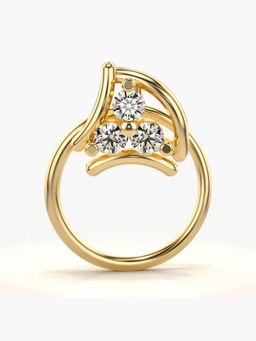 Valanova - Hallmarked 18K Yellow Gold and Certified Lab Grown Diamond 0.06cts Nose Ring (M)