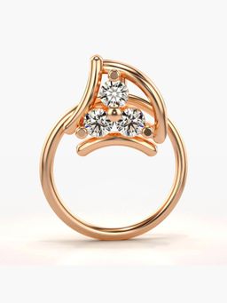 Valanova - Hallmarked 18K Rose Gold and Certified Lab Grown Diamond 0.06cts Nose Ring (M)