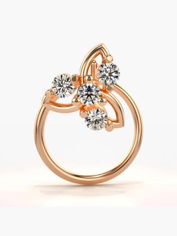 Valanova - Hallmarked 18K Rose Gold and Certified Lab Grown Diamond 0.09cts Nose Ring (M)