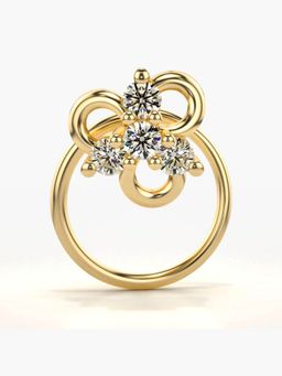 Valanova - Hallmarked 18K Yellow Gold and Certified Lab Grown Diamond 0.09cts Nose Ring (M)