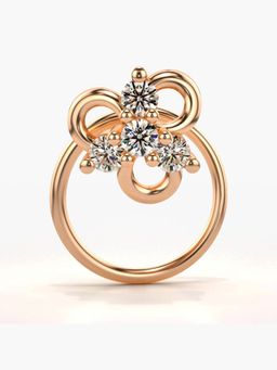 Valanova - Hallmarked 18K Rose Gold and Certified Lab Grown Diamond 0.09cts Nose Ring (M)