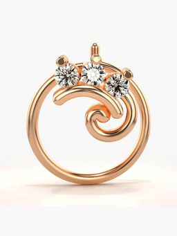 Valanova - Hallmarked 14K Rose Gold and Certified Lab Grown Diamond 0.06cts Nose Ring (M)