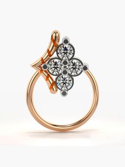 Valanova - Hallmarked 18K Rose Gold and Certified Lab Grown Diamond 0.09cts Nose Ring (M)
