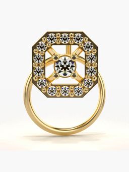 Valanova - Hallmarked 18K Yellow Gold and Certified Lab Grown Diamond 0.11cts Nose Ring (M)