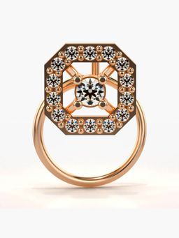 Valanova - Hallmarked 18K Rose Gold and Certified Lab Grown Diamond 0.11cts Nose Ring (M)