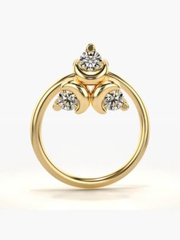 Valanova - Hallmarked 18K Yellow Gold and Certified Lab Grown Diamond 0.04cts Nose Ring (M)