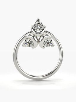 Valanova - Hallmarked 14K White Gold and Certified Lab Grown Diamond 0.04cts Nose Ring (M)