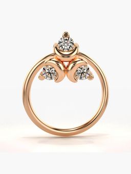 Valanova - Hallmarked 18K Rose Gold and Certified Lab Grown Diamond 0.04cts Nose Ring (M)