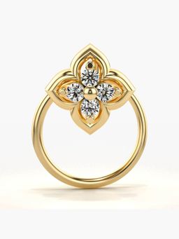 Valanova - Hallmarked 14K Yellow Gold and Certified Lab Grown Diamond 0.04cts Nose Ring (M)