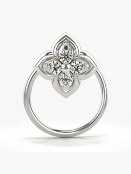 Valanova - Hallmarked 14K White Gold and Certified Lab Grown Diamond 0.04cts Nose Ring (M)