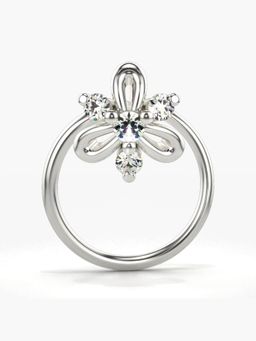 Valanova - Hallmarked 14K White Gold and Certified Lab Grown Diamond 0.04cts Nose Ring (M)