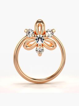 Valanova - Hallmarked 18K Rose Gold and Certified Lab Grown Diamond 0.04cts Nose Ring (M)