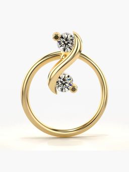 Valanova - Hallmarked 18K Yellow Gold and Certified Lab Grown Diamond 0.04cts Nose Ring (M)