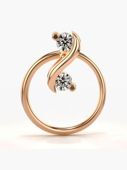 Valanova - Hallmarked 14K Rose Gold and Certified Lab Grown Diamond 0.04cts Nose Ring (M)