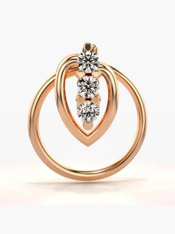 Valanova - Hallmarked 18K Rose Gold and Certified Lab Grown Diamond 0.04cts Nose Ring (M)