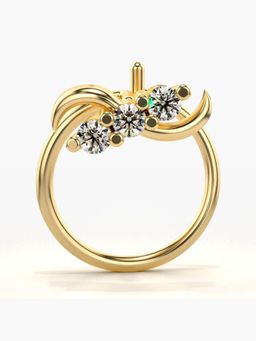 Valanova - Hallmarked 18K Yellow Gold and Certified Lab Grown Diamond 0.04cts Nose Ring (M)