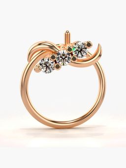 Valanova - Hallmarked 18K Rose Gold and Certified Lab Grown Diamond 0.04cts Nose Ring (M)