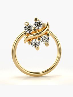 Valanova - Hallmarked 14K Yellow Gold and Certified Lab Grown Diamond 0.06cts Nose Ring (M)