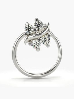 Valanova - Hallmarked 18K White Gold and Certified Lab Grown Diamond 0.06cts Nose Ring (M)