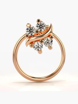 Valanova - Hallmarked 18K Rose Gold and Certified Lab Grown Diamond 0.06cts Nose Ring (M)