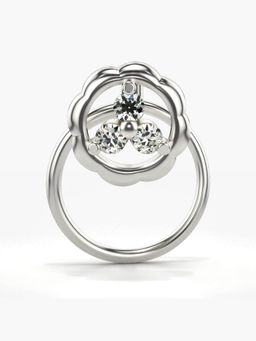 Valanova - Hallmarked 18K White Gold and Certified Lab Grown Diamond 0.04cts Nose Ring (M)