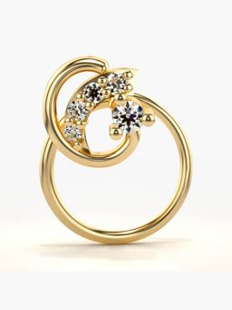 Valanova - Hallmarked 18K Yellow Gold and Certified Lab Grown Diamond 0.05cts Nose Ring (M)