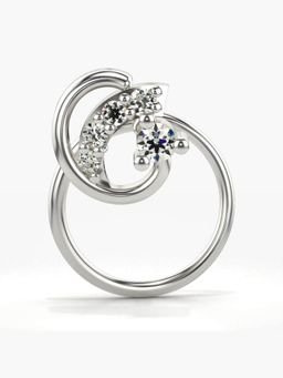 Valanova - Hallmarked 14K White Gold and Certified Lab Grown Diamond 0.05cts Nose Ring (M)